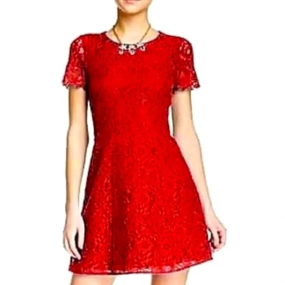 J. Crew Red Lace Holiday Dress - Picture 2 of 9